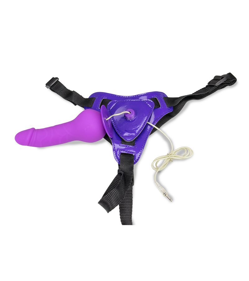 Vibrierender Strap-On-Dildo mit kugelförmiger Basis