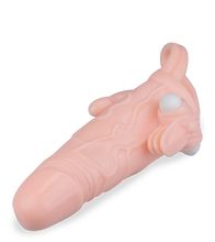 Laden Sie das Bild in den Galerie-Viewer, Vibro-Penishülle mit Anus- und Klitorisreizer