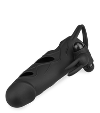 Laden Sie das Bild in den Galerie-Viewer, Vibro-Sleeve aus Silikon mit Rabbit-Reizer
